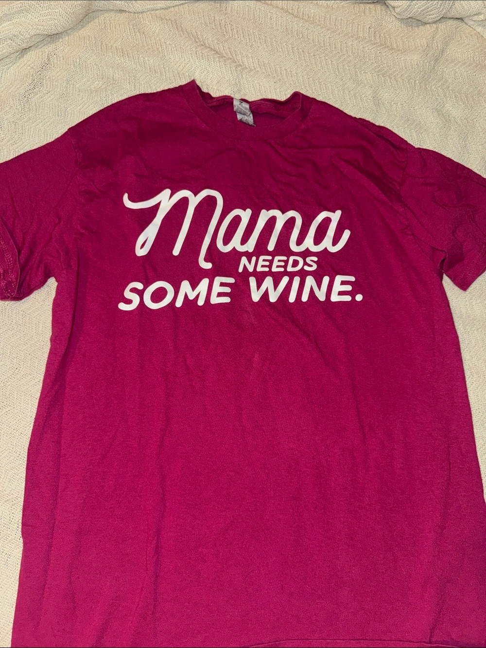 Mama Needs Some Wine Graphic Tee - Hot Pink
